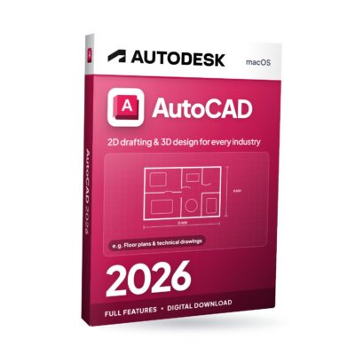 Autodesk AutoCAD 2026 for MacOS software box