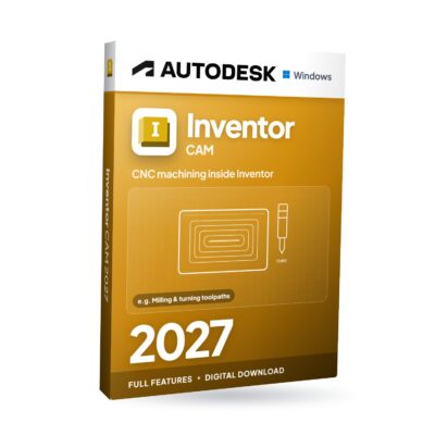 Autodesk Inventor CAM 2027 for Windows software box
