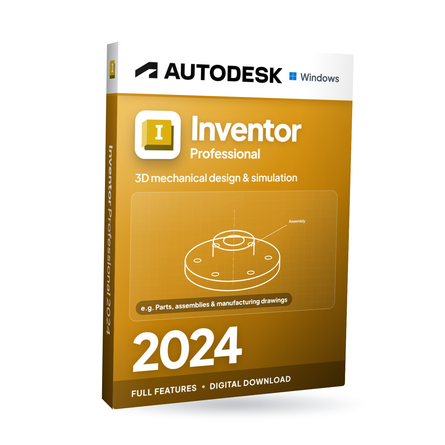 Autodesk Inventor Professional 2024 for Windows software box