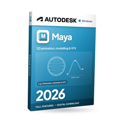 Autodesk Maya 2026 for Windows software box