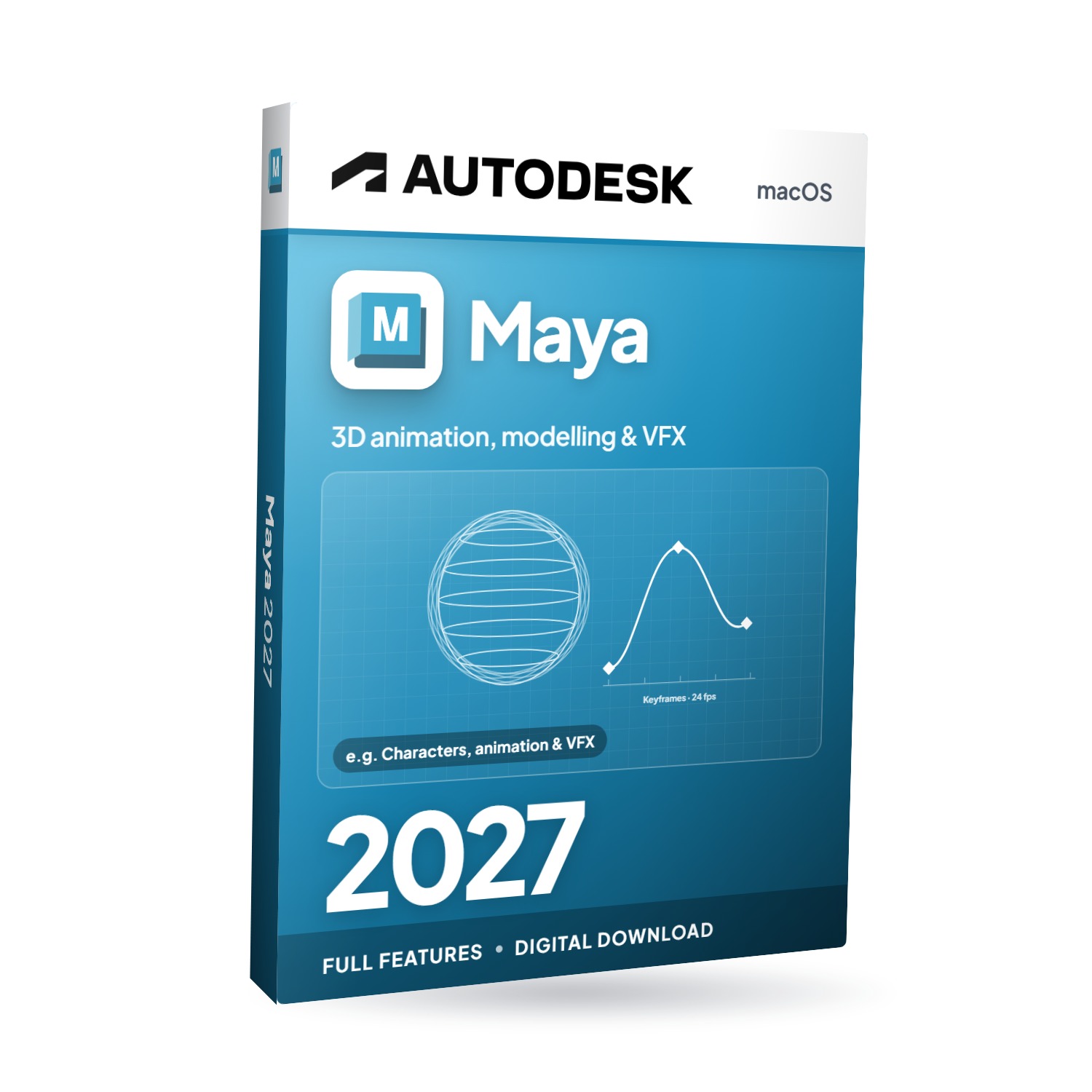 Autodesk Maya 2027 for MacOS software box