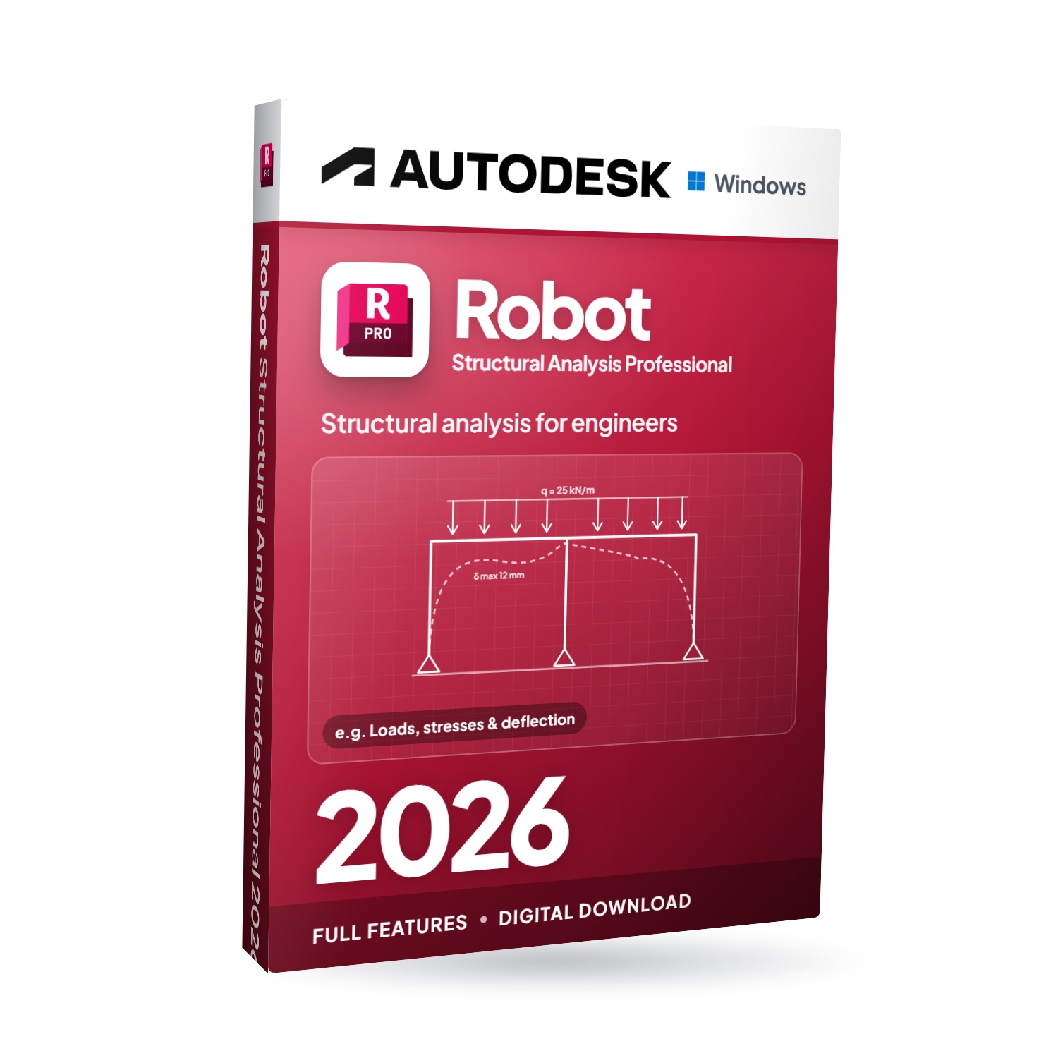 Autodesk Robot Structural Analysis Professional 2026 for Windows software box